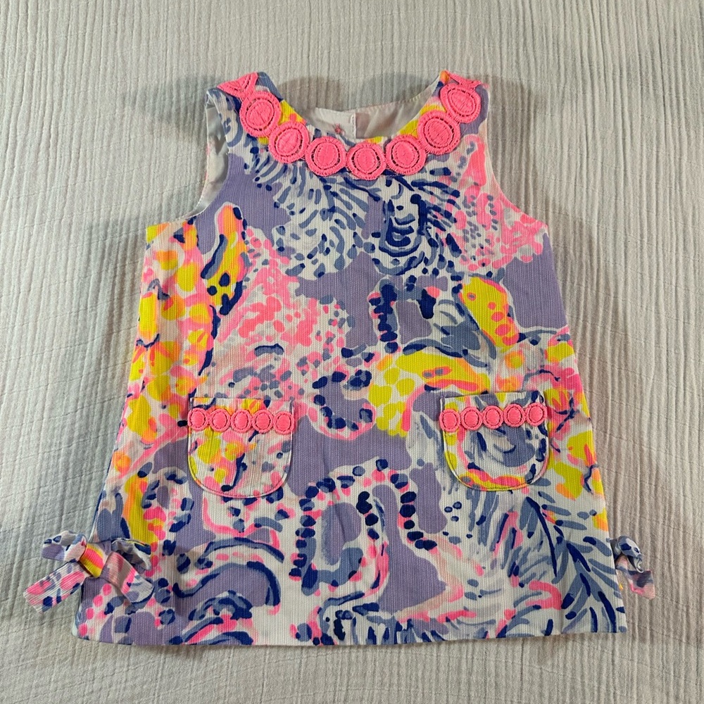 Lilly Pulitzer Pink and Yellow Kids Casual Dress
